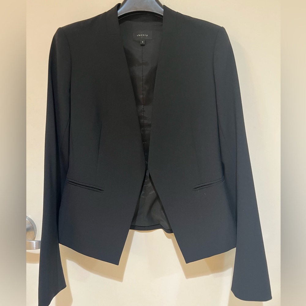 Theory Black Blazer Size 6